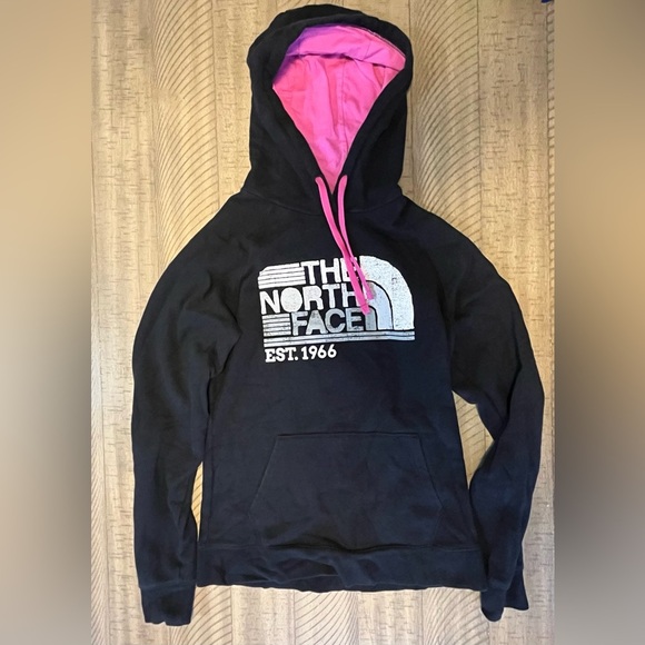 The North Face Pink and Black Hoodie Medium - Picture 1 of 5